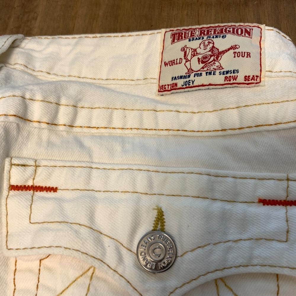 Vintage True Religion White "Joey" Low Rise Flare Stretch Jeans EUC - Picture 7 of 13